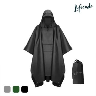 【LIFECODE】戶外三合一多功能防水雨披-3色可選