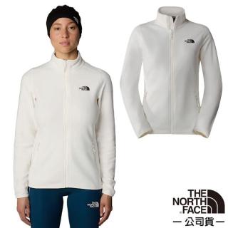 【The North Face】女 100 Glacier 輕盈舒適保暖立領抓絨外套.休閒運動戶外夾克(8DFE-4HP 沙丘白)