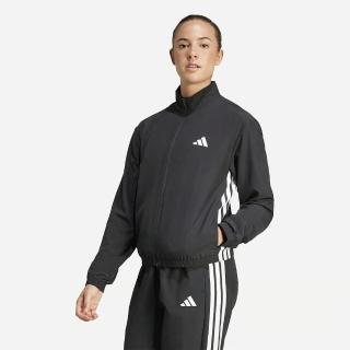 【adidas 愛迪達】外套 女 運動立領外套 TE 3S WOVEN JKT 黑 JD6539