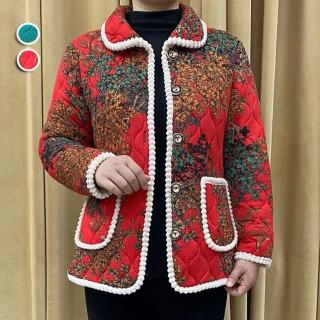 【K.W.】現貨典雅風加絨加厚滾邊外套(☆加絨 保暖 外套 共2色)
