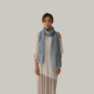 【Nature My Body】618 Serene Skyline 灰藍色天際線Cashmere喀什米爾山羊絨披肩(印度手紡帕什米納輕薄圍巾
