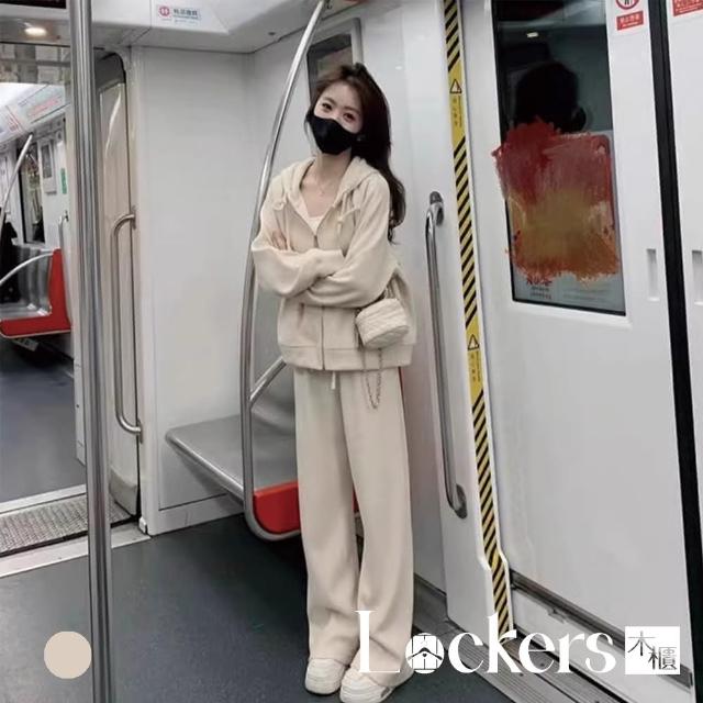 【Lockers 木櫃】減齡休閒運動兩件套裝 L113122302(減齡 休閒 套裝)