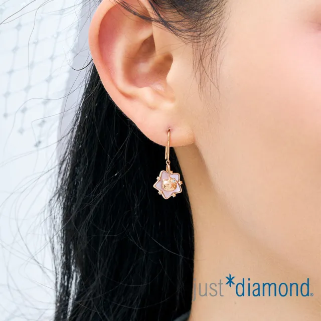 【Just Diamond】鎮金店 18K玫瑰金 Hello Kitty 讓愛轉動 鑽石耳環
