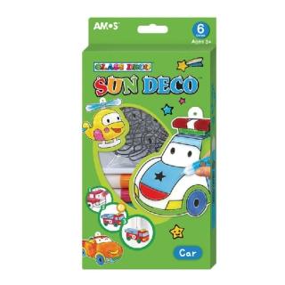 【AMOS 阿摩司】韓國原裝 6色 交通工具 主題 吊飾 玻璃彩繪 膠 / 組 SD10P6-C