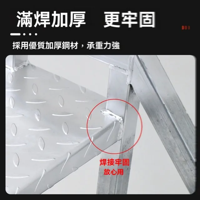 【長陽】標準帶後輪 三步梯 80cm(踏步梯 梯子 台階梯 登高梯 貨梯 鉄樓梯 移動梯子 預購15天)