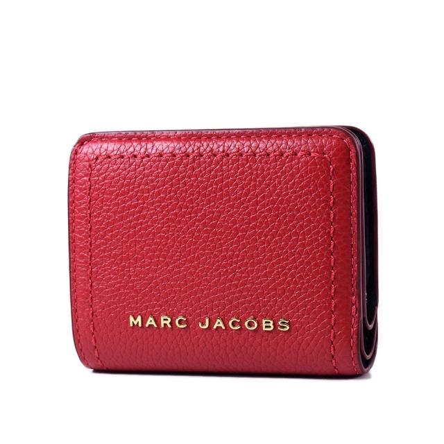 【MARC JACOBS 馬克賈伯】荔枝紋牛皮對開釦式短夾-紅色