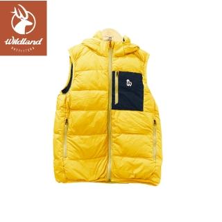 【Wildland 荒野】童 700FP雙面穿暖暖羽絨背心《蒲公英黃》K2173/保暖背心/機能背心(悠遊山水+)