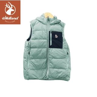 【Wildland 荒野】童 700FP雙面穿暖暖羽絨背心《灰濛綠》K2173/保暖背心/機能背心(悠遊山水+)