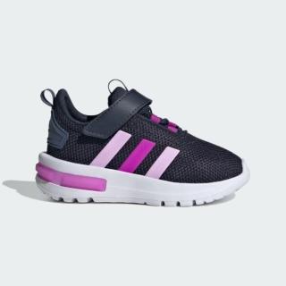 【adidas 愛迪達】運動鞋 童鞋 小童 兒童 RACER TR23 EL I 黑粉 JH9569