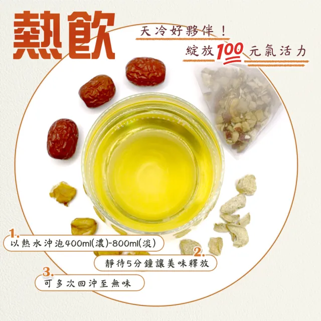 【蔘大王】老薑紅棗羅漢果舒暖茶包X8組（6gX10入/組）(長效期版 換季天冷好夥伴 調整體質養生無咖啡因)