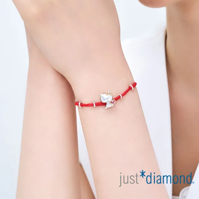 【Just Diamond】鎮金店 三麗鷗 甜蜜真心-Hello Kitty 鑽石戒指(手繩兩用)