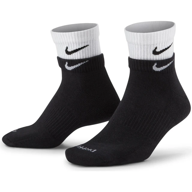 NIKE 耐吉 襪子 中筒襪 運動襪 3雙組 U NK EVERYDAY PLUS CUSH ANKLE 黑白 DH4058-011(2787)