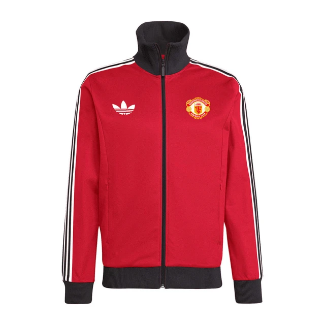 adidas 愛迪達 MUFC OG BB TT 男 立領外套 運動外套 休閒穿搭 曼聯 紅 灰(IY0055)