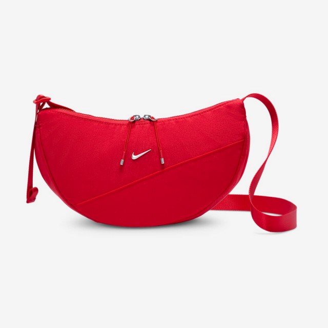 【NIKE 耐吉】側背包 斜背包 月形 男 女 NK AURA CRESCENT CROSSBODY 紅色(HQ4370657)