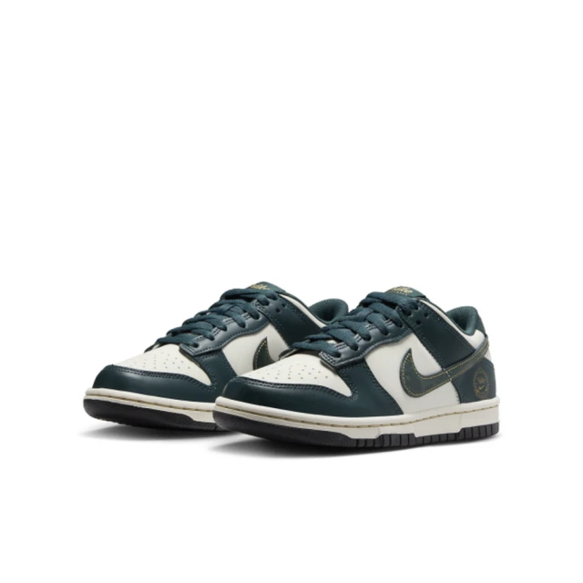 NIKE 耐吉 運動鞋 休閒鞋 女鞋 中大童 男鞋 NIKE DUNK LOW GS Deep Jungle 墨綠 金 燙金(FB9109301)