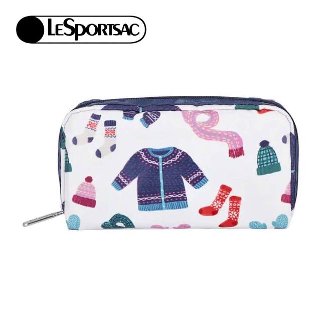 【Lesportsac】長形收納化妝包 母親節 送禮 禮物(暖冬時尚)