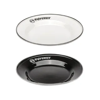 【Petromax】琺瑯盤26cm 2入 黑色 白色 px-plate-26-s(餐盤餐碗 戶外餐具 露營 逐露天下)