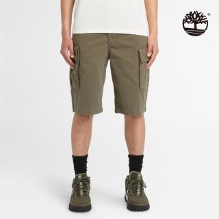【Timberland 官方旗艦】男款軍綠色工裝短褲(A5U1BA58)