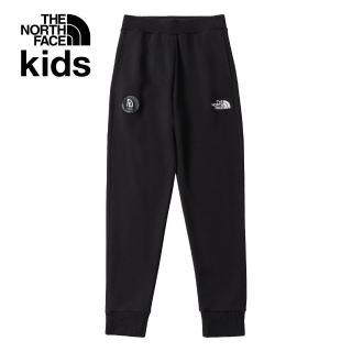 【The North Face 官方旗艦】新年款-北面兒童黑色保暖舒適多口袋運動休閒長褲｜8CG0JK3