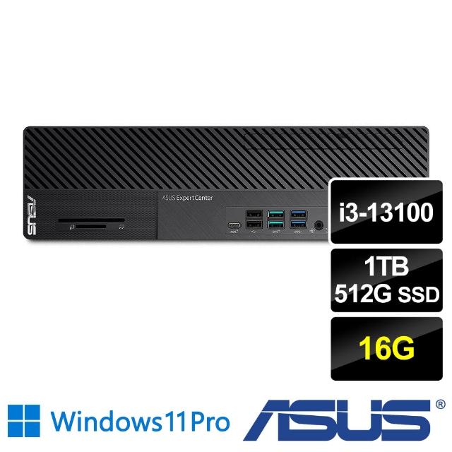 【ASUS 華碩】i3四核薄型商用電腦(M700SE/i3-13100/16G/1TB HDD+512G SSD/W11P)