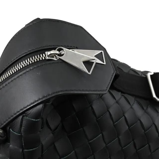 【BOTTEGA VENETA 寶緹嘉】簡約經典手工編織牛皮大容量商務包公事包兩用包(藍黑)
