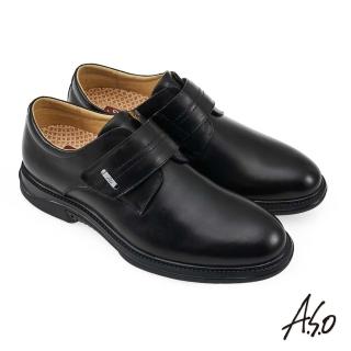 【A.S.O 阿瘦集團】A.S.O 活氧健康氣墊黏帶紳士鞋(黑色)