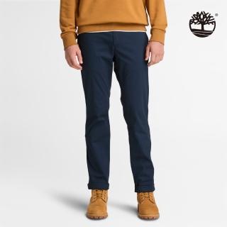 【Timberland 官方旗艦】男款深寶石藍直筒卡其長褲(A6C2G433)