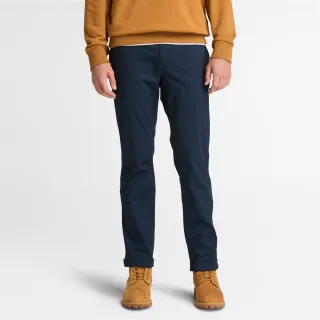 【Timberland 官方旗艦】男款深寶石藍直筒卡其長褲(A6C2G433)
