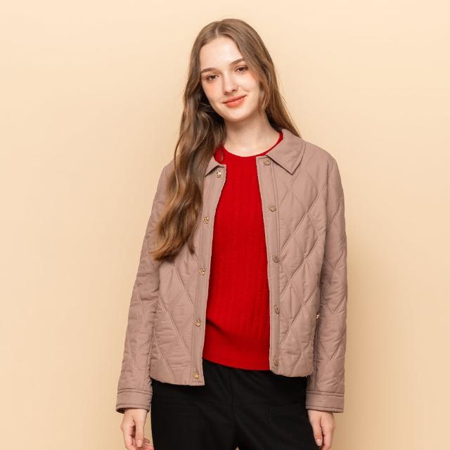 【perng yuh 芃諭名品】暖實俐落 翻領 菱格鋪棉外套(2024 AW Collection｜3C秋冬新品上市)