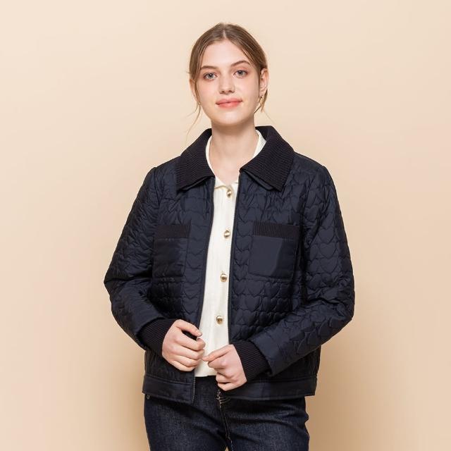 【perng yuh 芃諭名品】率感活力 心型絎縫 翻領 鋪棉外套(2024 AW Collection｜3C秋冬新品上市)
