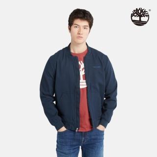 【Timberland 官方旗艦】男款深寶石藍帆布飛行外套(A6R1N433)