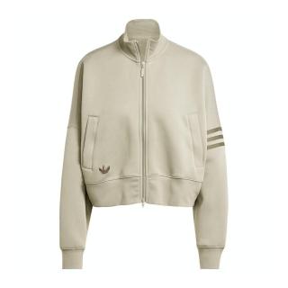 【adidas 愛迪達】NEUCL Tracktop 女 立領外套 運動外套 休閒穿搭 雙向拉鍊 灰綠(JI8494)