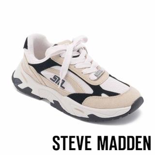 【steve madden】DEGREE-R 撞色拼接綁帶休閒鞋(卡其色)