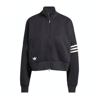 【adidas 愛迪達】NEUCL Tracktop 女 立領外套 運動外套 休閒穿搭 雙向拉鍊 黑白(JI8495)