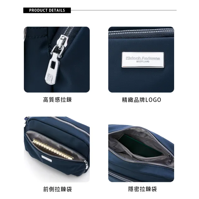 【金安德森】Basic 拉鍊造型斜側包(藏青)