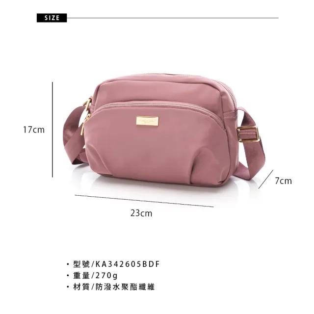 【金安德森】Basic 拉鍊造型斜側包(玫瑰紅)