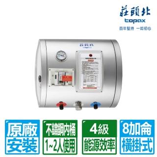 【莊頭北】8加侖橫掛式儲熱式電熱水器(TE-1080W 原廠保固基本安裝)