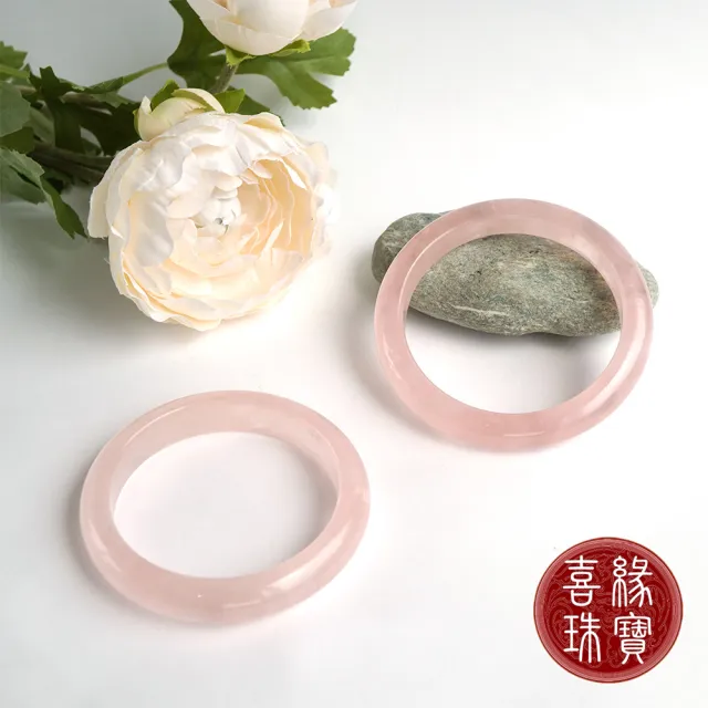 【喜緣玉品】芙蓉星光 粉水晶 滿色手鐲(平安鐲)