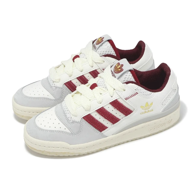 adidas 愛迪達 休閒鞋 Forum Low CL 男鞋 女鞋 米白 紅 低筒 皮革 復古 愛迪達(JP9969)