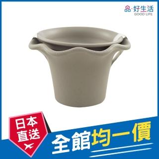 【GOOD LIFE 品好生活】日本製 迷你花瓣造型盆栽組（摩卡色）(日本直送 均一價)