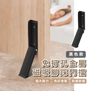 【狂推不動】免打孔金屬磁吸腳踩門擋(半自動 便攜 不銹鋼 防風防滑 獨居 防推 飯店 穩固 不變形 耐磨)