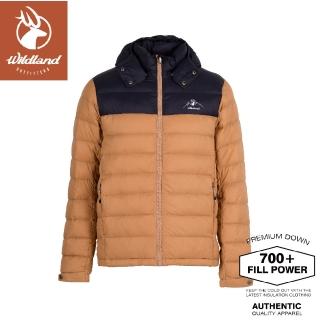 【Wildland 荒野】中性 700FP可拆帽拼接羽絨外套《沙色》0B22106/保暖外套/機能外套(悠遊山水+)