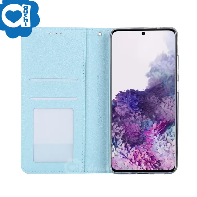 【Aguchi 亞古奇】Samsung Galaxy S23+ 星空粉彩系列皮套 隱形磁力支架式皮套-藍黑