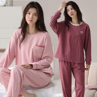 【NEW FORCE】輕柔暖眠微絨長袖居家睡衣-8色可選(長袖睡衣/居家服/女睡衣/保暖睡衣/可愛睡衣)