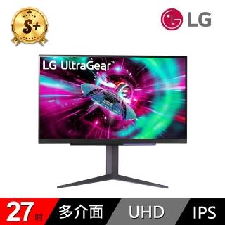 【LG 樂金】S+級福利品 27GR93U-B 27型 IPS 4K 144Hz 電競螢幕(HDR400/G-Sync/HDMI2.1/樞紐旋轉)