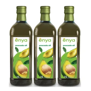 【Enya】西班牙原裝進口酪梨油 1000ml - 3瓶組玻璃瓶(耐高溫達260度 適合各式料理方式)