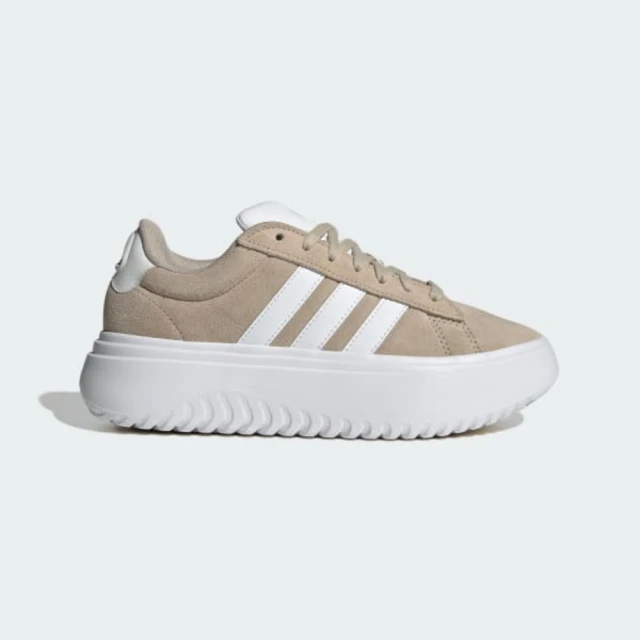 adidas 愛迪達 休閒鞋 女鞋 運動鞋 厚底 GRAND COURT PLATFORM 奶茶 IH2408