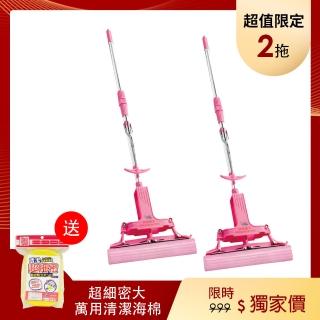 【神膚奇肌】日本魔術拖把2入+贈洗車棉(軟式吸水膠棉)