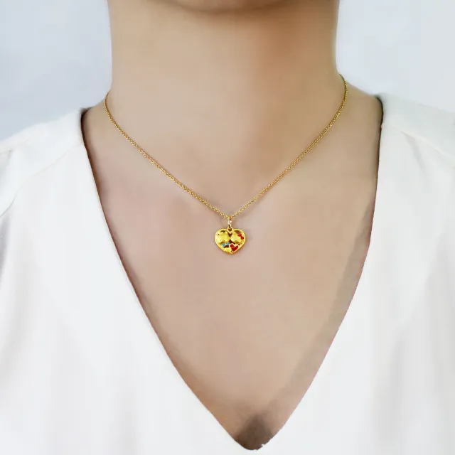【Just Gold 鎮金店】Kitty & Daniel 浪漫約定-愛心 黃金吊墜(不含鍊)