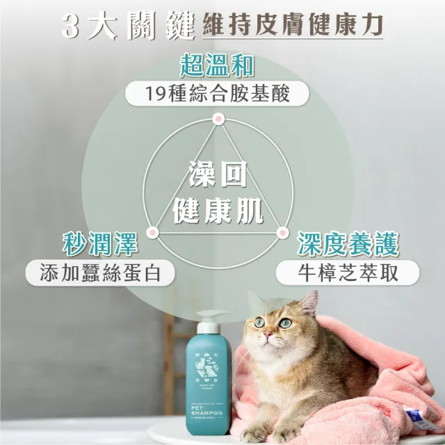 【GOODMO 歸毛家族】寵物沐浴養護 舒敏保濕洗毛乳 洋甘菊/蘆薈成分 300ml(洗毛精/狗貓洗毛精/狗貓沐浴乳)